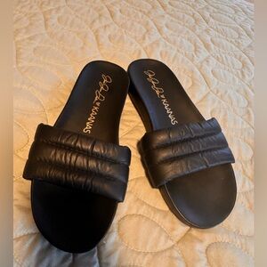 JESSIE JAMES DECKER KAANAS BLACK SLIDES size 8 M never worn new without box.